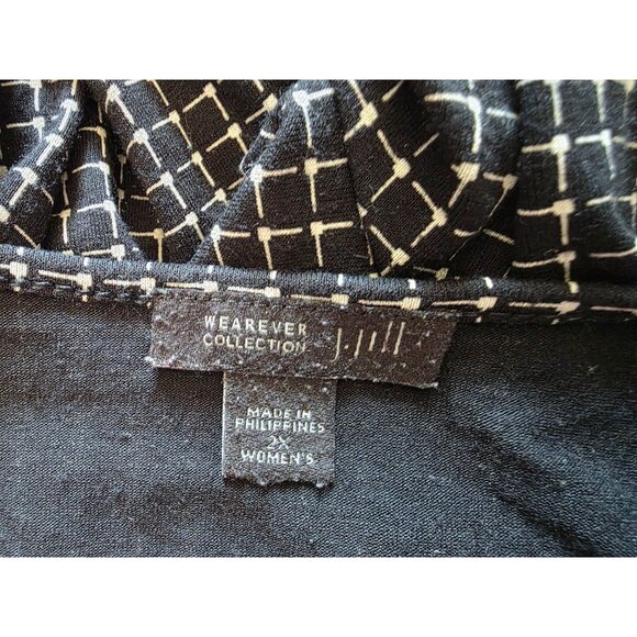 Jjill Wearever Collection Womens 2X Black & White Grid Tunic Top - Picture 4 of 7